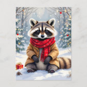 Schattigee grillige wasbeer gepersonaliseerde kers briefkaart (Voorkant)