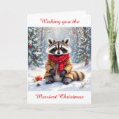 Schattigee grillige wasbeer gepersonaliseerde kers kaart (Voorkant)