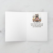 Schattigee grillige wasbeer Verjaardag Eet de taar Feestdagen Kaart (Binnen)