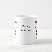 Schattigee grillige wasbeer vrolijk kerstfeest koffiemok (Center)