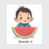 Schattigee grillige watermeloen cartoon sticker (Vel)