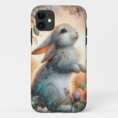 Schattigee grillige Waterverf Bunny Floral Case-Mate iPhone Case (Achterkant)