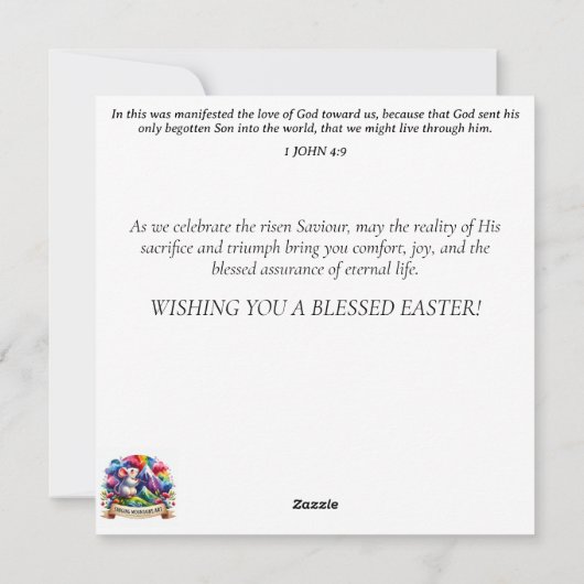 Schattigee grillige Waterverf konijnenpaaseieren Feestdagenkaart (Achterkant)