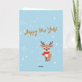 Schattigee grillige Waterverf rendier kerstboom Kaart (Achterkant)