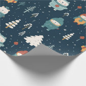 Schattigee grillige winter Beer kerst Cadeaupapier (Hoek)