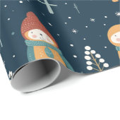 Schattigee grillige winter Beer kerst Cadeaupapier (Rol Hoek)