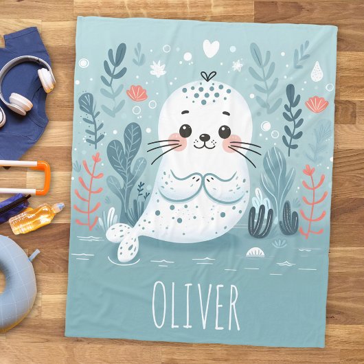 Schattigee grillige zeehondenpup fleece deken