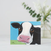 Schattigee grillige zwart-wit Koe Briefkaart (Staand voorkant)