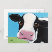 Schattigee grillige zwart-wit Koe Briefkaart (Voorkant / Achterkant)