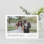 Schattigee grilligheid Onze eerste kerstfoto Kaart (Staand voorkant)