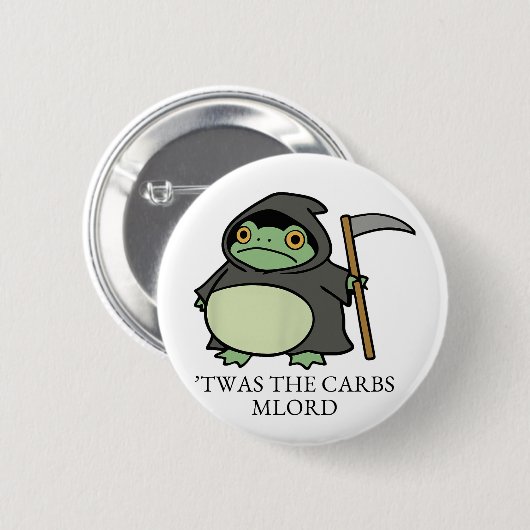 Schattigee Grim Reaper Frog - Twas de koolhydraten Ronde Button 5,7 Cm (Voorkant /achterkant)