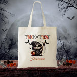 Schattigee Grim Reaper Kind Trick or treat Hallowe Tote Bag<br><div class="desc">Schattigee grimmige maaier en vleermuizen "Trick or treat" ontwerp.</div>