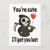 Schattigee Grim Reaper met romantisch hart Briefkaart (Voorkant)