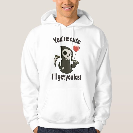 Schattigee Grim Reaper met romantisch hart Hoodie (Voorkant)