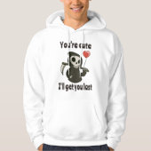 Schattigee Grim Reaper met romantisch hart Hoodie (Voorkant)