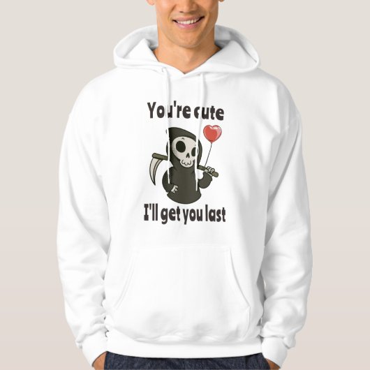 Schattigee Grim Reaper met romantisch hart Hoodie (Voorkant)