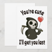 Schattigee Grim Reaper met romantisch hart Kaart (Voorkant / Achterkant)