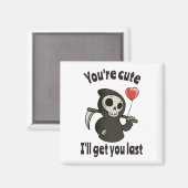 Schattigee Grim Reaper met romantisch hart Magneet (Voorkant / Achterkant)