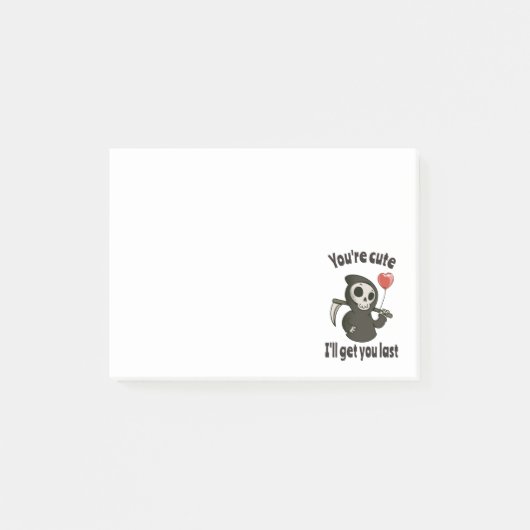 Schattigee Grim Reaper met romantisch hart Post-it® Notes (Voorkant)