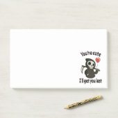 Schattigee Grim Reaper met romantisch hart Post-it® Notes (Op bureau)