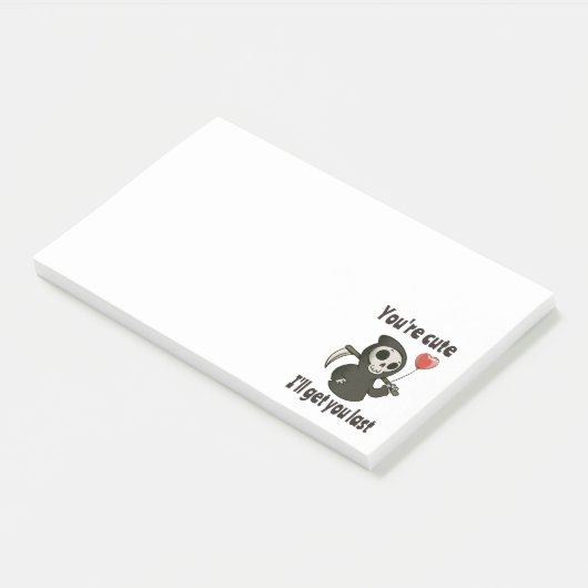 Schattigee Grim Reaper met romantisch hart Post-it® Notes (Schuin)