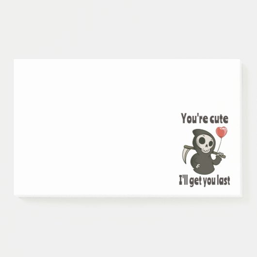 Schattigee Grim Reaper met romantisch hart Post-it® Notes (Voorkant)