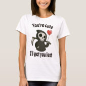 Schattigee Grim Reaper met romantisch hart T-shirt (Voorkant)