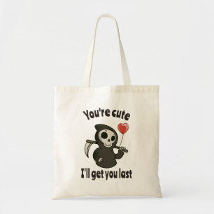 Schattigee Grim Reaper met romantisch hart Tote Bag