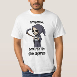 Schattigee Grim Reaper met Skull Mok Cartoon Art T-shirt