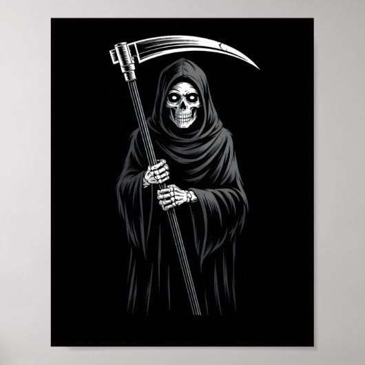 Schattigee Grim Reaper Spooky Grave Snoep Digger M Poster (Voorkant)