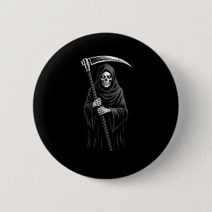 Schattigee Grim Reaper Spooky Grave Snoep Digger M Ronde Button 5,7 Cm