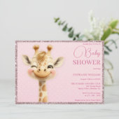 Schattigee Grinning Baby Giraffe, Baby shower Kaart (Staand voorkant)