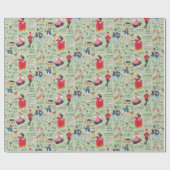 Schattigee Groene 12 Dagen Kerst Traditionele Clas Cadeaupapier (Vlak)