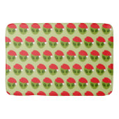Schattigee groene alien in Santa Hat Pattern Badmat (Voorkant)