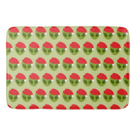 Schattigee groene alien in Santa Hat Pattern Badmat