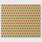 Schattigee groene alien in Santa Hat Pattern Cadeaupapier (Vlak)
