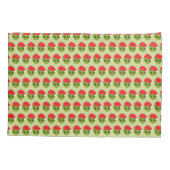 Schattigee groene alien in Santa Hat Pattern Kussensloop (Achterkant-Links)