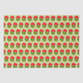 Schattigee groene alien in Santa Hat Pattern Tissuepapier (Voorkant)