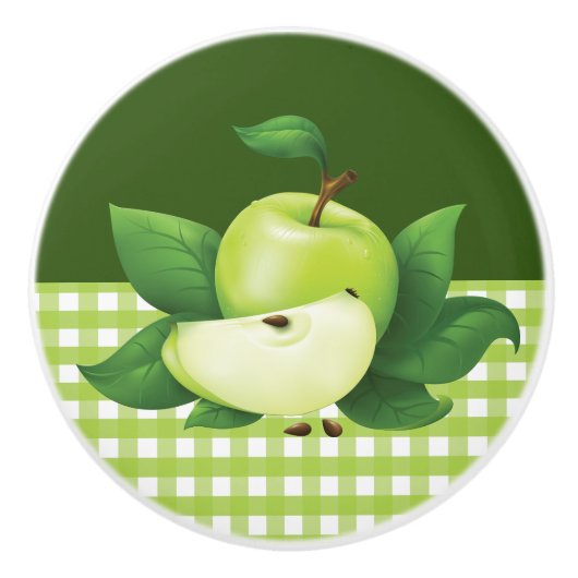 Schattigee groene appel keuken decor keramische knop (Voorkant)