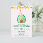 Schattigee groene avocado stuffy, pluche verjaarda kaart (Staand voorkant)