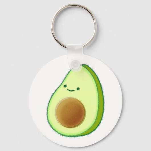 Schattigee groene avocado tekening sleutelhanger (Voorkant)