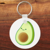 Schattigee groene avocado tekening sleutelhanger (Voorkant)
