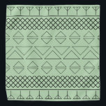 Schattigee groene aztec patroonprint zuidwest huis bandana<br><div class="desc">Trendy Azteeks patroon. Zwarte print op groene achtergrond.</div>