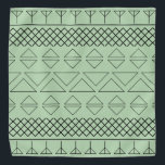 Schattigee groene aztec patroonprint zuidwest huis bandana<br><div class="desc">Trendy Azteeks patroon. Zwarte print op groene achtergrond.</div>