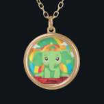 Schattigee Groene Baby Olifant Rainbow Aangepaste  Goud Vergulden Ketting<br><div class="desc">Deze schattige baby-olifant, versierd met een levendige regenboog, tilt personalisatie naar een hoger niveau door je een aangepaste naam toe te voegen, waardoor het een gekoesterde, unieke aandenken is. Het prachtige ontwerp straalt vreugde en speelsheid uit, perfect voor het versieren van het kinderdagverblijf, gepersonaliseerde geschenken of het toevoegen van een...</div>