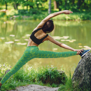 Schattigee groene baksteen gym yoga vrouwen strakk leggings