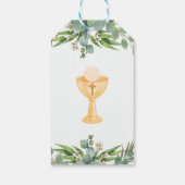 Schattigee groene bladeren in Spaans Eerste Commun Cadeaulabel (Achterkant)