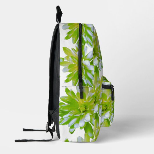 Schattigee groene bloemen groene bloem groene made bedrukte rugzak (Links)