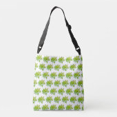 Schattigee groene bloemen groene bloem groene made crossbody tas (Achterkant)