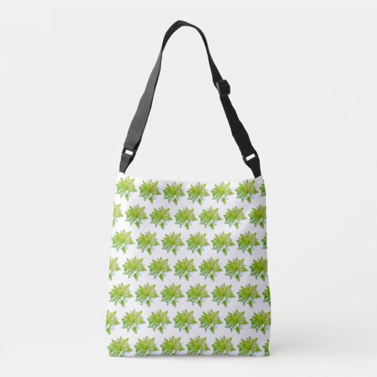 Schattigee groene bloemen groene bloem groene made crossbody tas (Achterkant)